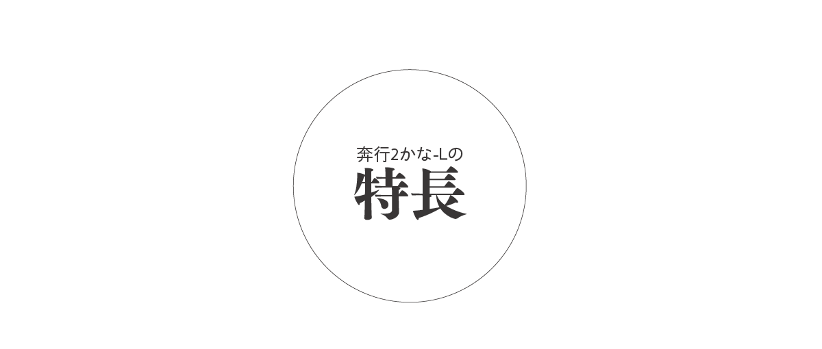 奔行2かな-Lの特長 タイトル