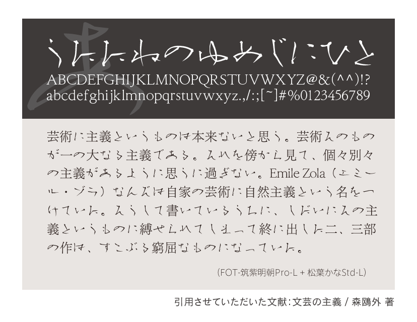 松葉かなStd-L / 松葉かなTTF-Lの組見本