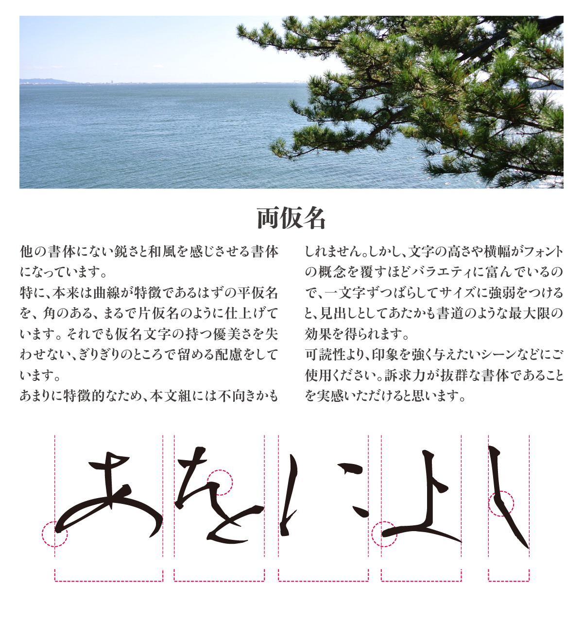 松葉かなStd-Lの特長 説明文：両仮名