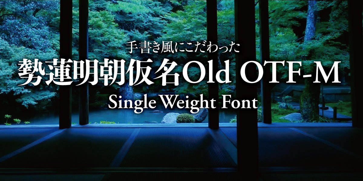 手書き風にこだわった 勢蓮明朝仮名Old OTF-M Single Weight Font