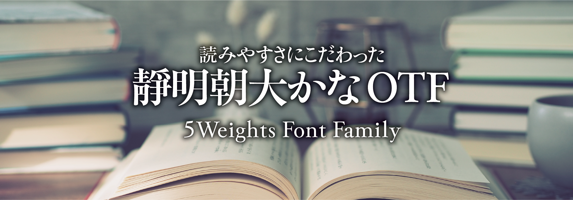 味わい深い靜明朝大を残す 靜明朝大かな 5 Weights Font Family