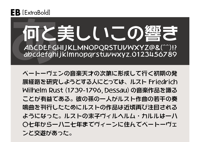 和音ファミリーの組見本 和音 EB（エクストラボールド）